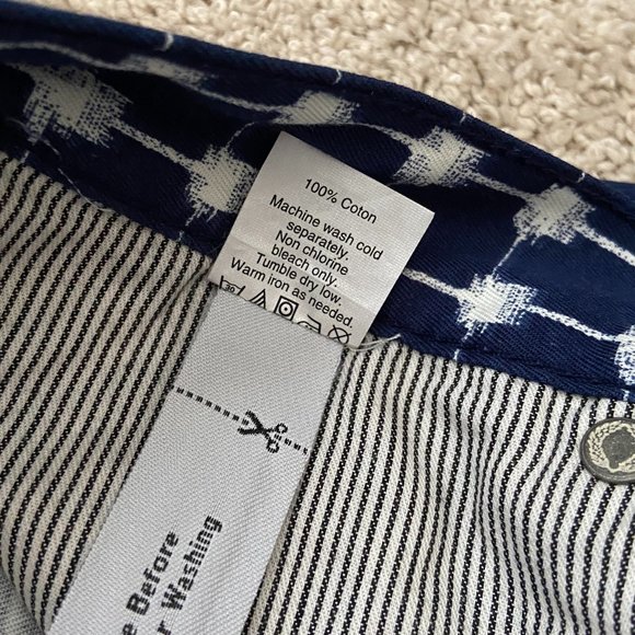 NWOT Madewell indigo and white cutoff shorts 27 - Picture 5 of 5